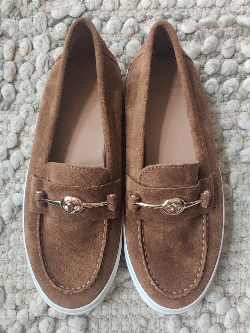 Coach Corey Shoes Womens Loafers Slip On Casual Flats In Brown Size 8B
